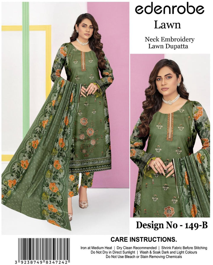 Women,s Unstiched 3 Piece Lawn Suite