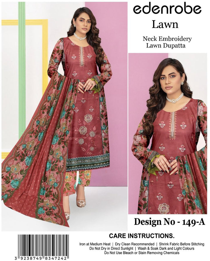 Women,s Unstiched 3 Piece Lawn suite